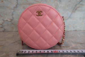 CHANEL/シャネル マトラッセラウンドチェーンショルダーバッグ ラムスキン ピンク/ゴールド金具 ショルダーバッグ 700090023