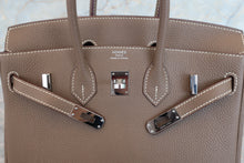 Load image into Gallery viewer, HERMES BIRKIN 25 Togo leather Etoupe gray D Engraving Hand bag 700060108
