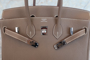HERMES BIRKIN 25 Togo leather Etoupe gray D Engraving Hand bag 700060108