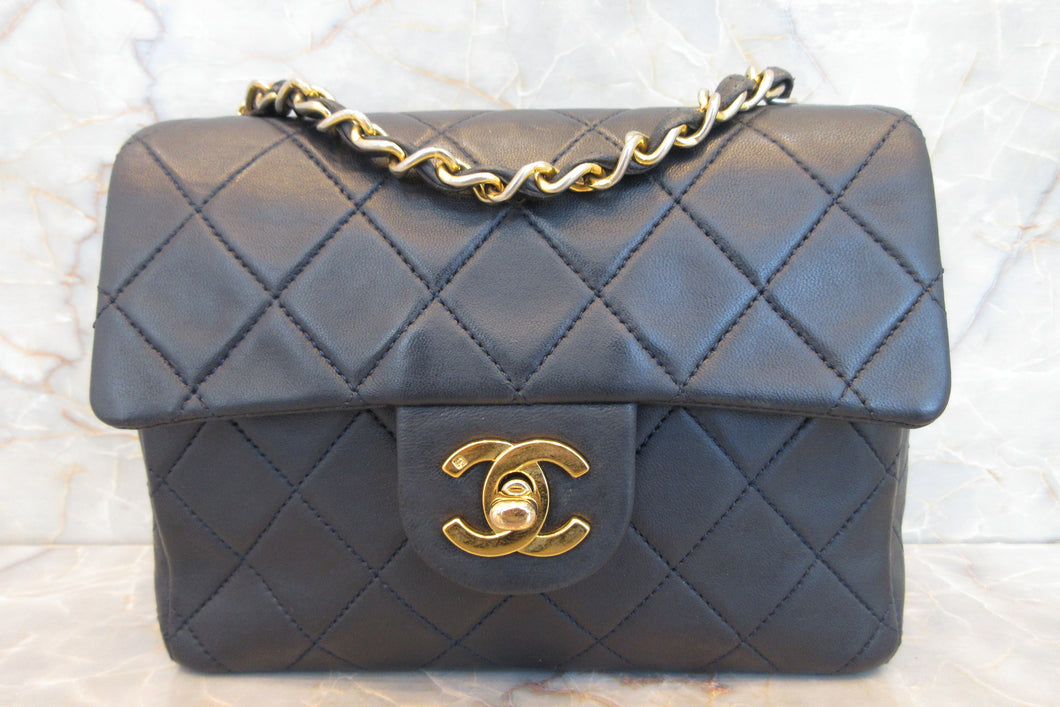 CHANEL/シャネル ミニマトラッセシングルフラップチェーンショルダーバッグ ラムスキン ネイビー/ゴールド金具 ショルダーバッグ 700070225