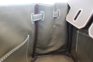 HERMES BIRKIN 25 Togo leather Etoupe gray D Engraving Hand bag 700060108