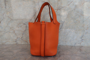 HERMES／エルメス ピコタンＰＭ トリヨンクレマンス オレンジ ハンドバッグ 700020210