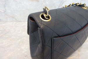 CHANEL/シャネル ミニマトラッセシングルフラップチェーンショルダーバッグ ラムスキン ネイビー/ゴールド金具 ショルダーバッグ 700070225