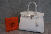 将图片加载到图库查看器，HERMES BIRKIN 30 Clemence leather White □I刻印 Hand bag 600100071
