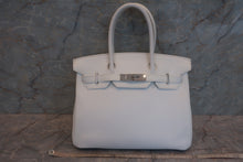 将图片加载到图库查看器，HERMES BIRKIN 30 Clemence leather White □I刻印 Hand bag 600100071
