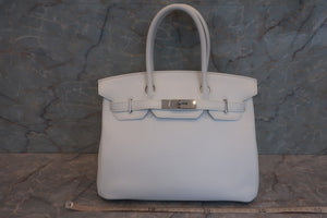 HERMES BIRKIN 30 Clemence leather White □I刻印 Hand bag 600100071