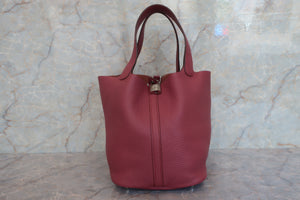 HERMES PICOTIN LOCK MM Clemence leather Bois de rose □O刻印 Hand bag 600080024