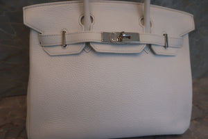 HERMES BIRKIN 30 Clemence leather White □I刻印 Hand bag 600100071