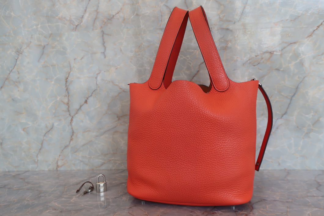HERMES／エルメス ピコタンロックＭＭ トリヨンクレマンス オレンジポピー A刻印 ハンドバッグ 700060212