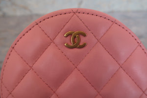 CHANEL/シャネル マトラッセラウンドチェーンショルダーバッグ ラムスキン ピンク/ゴールド金具 ショルダーバッグ 700090023