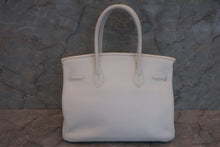 将图片加载到图库查看器，HERMES BIRKIN 30 Clemence leather White □I刻印 Hand bag 600100071
