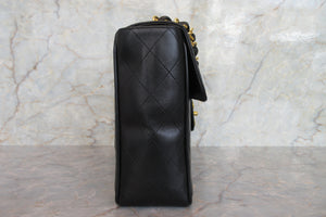CHANEL/シャネル 中マトラッセシングルフラップチェーンショルダーバッグ ラムスキン ブラック/ゴールド金具 ショルダーバッグ 700080168