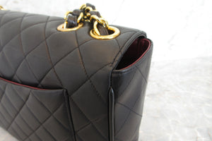 CHANEL/シャネル 中マトラッセシングルフラップチェーンショルダーバッグ ラムスキン ブラック/ゴールド金具 ショルダーバッグ 700080168
