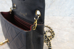 CHANEL/シャネル ミニマトラッセシングルフラップチェーンショルダーバッグ ラムスキン ネイビー/ゴールド金具 ショルダーバッグ 700070225