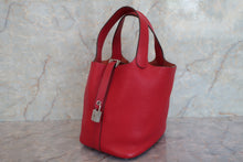 Load image into Gallery viewer, HERMES PICOTIN LOCK PM Clemence leather Rouge casaque □P Engraving Hand bag 600080012
