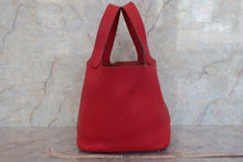 将图片加载到图库查看器，HERMES PICOTIN LOCK PM Clemence leather Rouge casaque □P刻印 Hand bag 600080012
