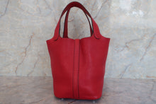 Load image into Gallery viewer, HERMES PICOTIN LOCK PM Clemence leather Rouge casaque □P Engraving Hand bag 600080012
