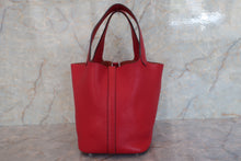 Load image into Gallery viewer, HERMES PICOTIN LOCK PM Clemence leather Rouge casaque □P Engraving Hand bag 600080012
