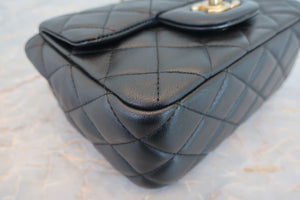 CHANEL/香奈儿 迷你CF 链条包 羊皮 Black/Gold hadware(黑色/金色金属) 肩背包 700070250