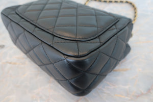 CHANEL/香奈儿 迷你CF 链条包 羊皮 Black/Gold hadware(黑色/金色金属) 肩背包 700070250