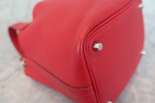 Load image into Gallery viewer, HERMES PICOTIN LOCK PM Clemence leather Rouge casaque □P Engraving Hand bag 600080012
