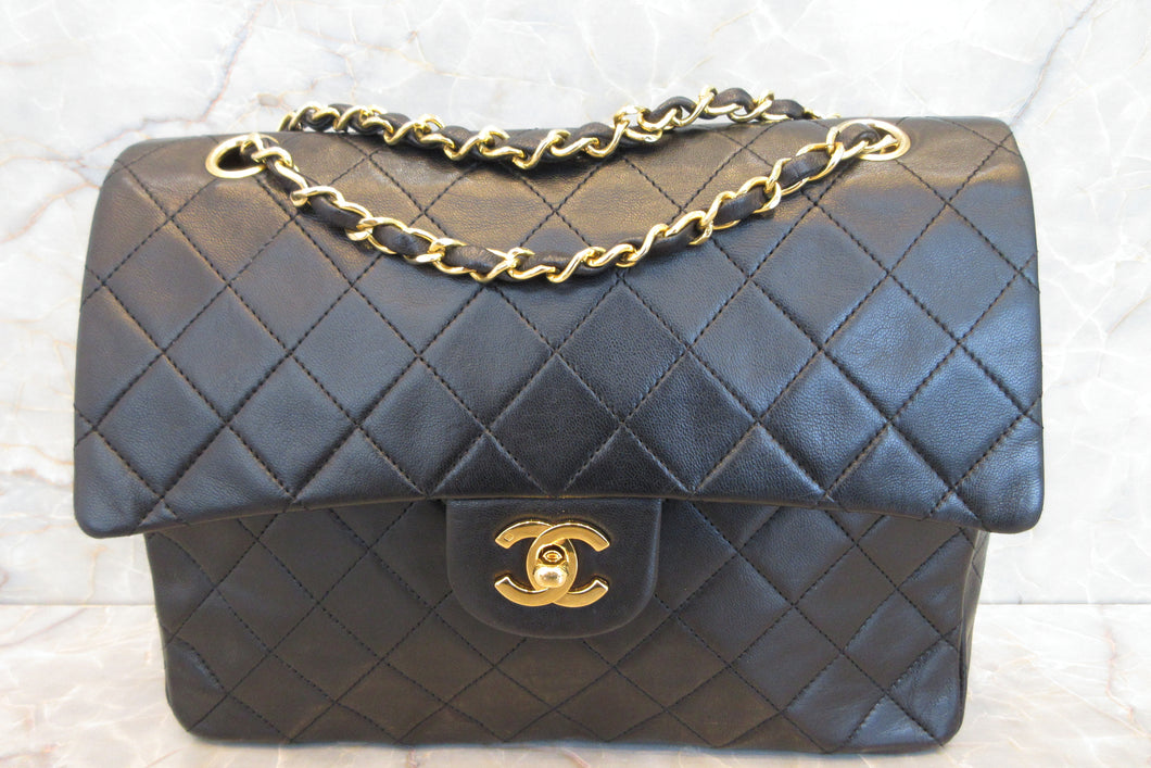CHANEL/シャネル マトラッセWフラップWチェーンショルダーバッグ ラムスキン ブラック/ゴールド金具 ショルダーバッグ 700080018