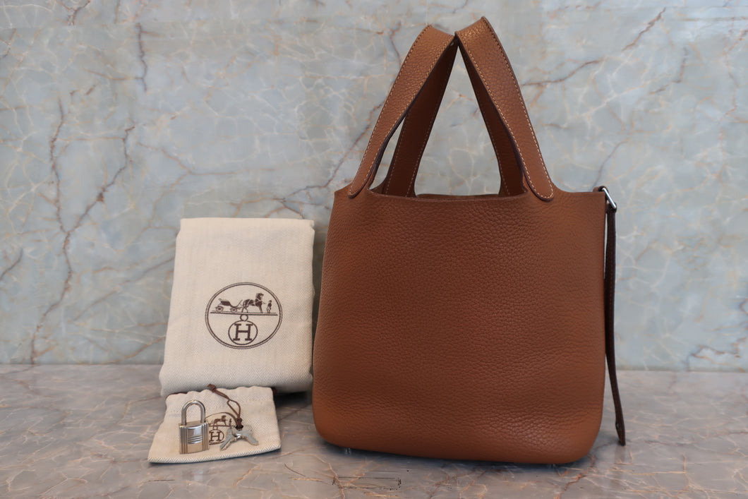 HERMES PICOTIN LOCK PM Clemence leather Gold □P刻印 Hand bag 700050065