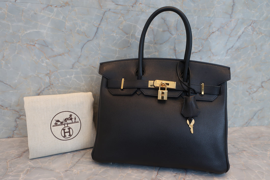 HERMES BIRKIN 30 Vache liegee leather Black □L刻印 Hand bag 600100068