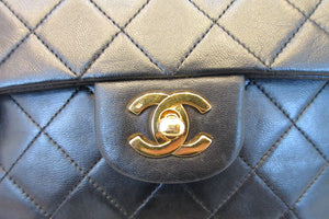 CHANEL/シャネル マトラッセWフラップWチェーンショルダーバッグ ラムスキン ブラック/ゴールド金具 ショルダーバッグ 700080018