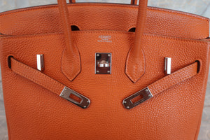 HERMES／エルメス バーキン25 トゴ オレンジ □I刻印 ハンドバッグ 700060078