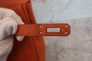 HERMES／エルメス バーキン25 トゴ オレンジ □I刻印 ハンドバッグ 700060078