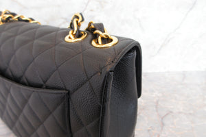 CHANEL/シャネル 中マトラッセシングルフラップチェーンショルダーバッグ キャビアスキン ブラック/ゴールド金具 ショルダーバッグ 700080152