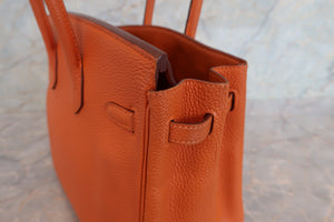 HERMES／エルメス バーキン25 トゴ オレンジ □I刻印 ハンドバッグ 700060078