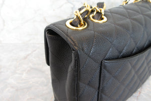CHANEL/シャネル 中マトラッセシングルフラップチェーンショルダーバッグ キャビアスキン ブラック/ゴールド金具 ショルダーバッグ 700080152