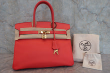 将图片加载到图库查看器，HERMES BIRKIN 30 Epsom leather Rouge pivoine T刻印 Hand bag 800080019
