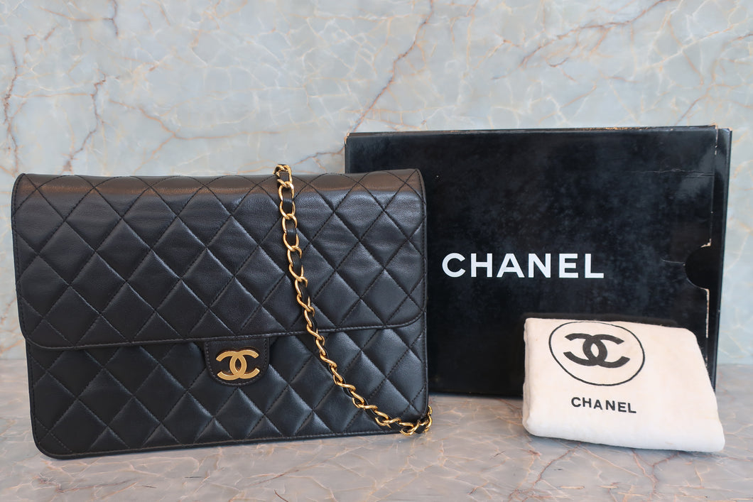 CHANEL/シャネル マトラッセチェーンショルダーバッグ ラムスキン ブラック/ゴールド金具 ショルダーバッグ 700070244