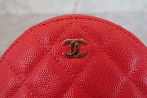 CHANEL/シャネル マトラッセラウンドチェーンショルダーバッグ キャビアスキン レッド/ゴールド金具 ショルダーバッグ 700090026