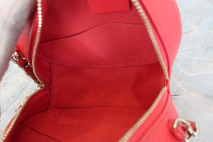 CHANEL/シャネル マトラッセラウンドチェーンショルダーバッグ キャビアスキン レッド/ゴールド金具 ショルダーバッグ 700090026
