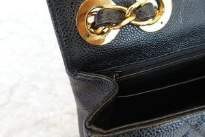 CHANEL/シャネル 中マトラッセシングルフラップチェーンショルダーバッグ キャビアスキン ブラック/ゴールド金具 ショルダーバッグ 700080152