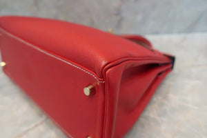 HERMES KELLY 32 Verso Epsom leather Rouge casaque/Blue thalassa □P刻印 Shoulder bag 500110198