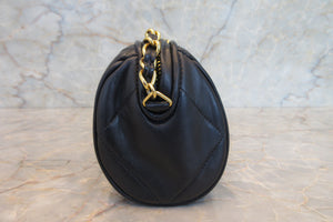 CHANEL/シャネル ココマークフリンジチェーンショルダーバッグ ラムスキン ネイビー/ゴールド金具 ショルダーバッグ 700070210