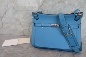 HERMES／エルメス ジプシエール28 ヴォースイフト ブルーノール/ヴェールヴェローヌ D刻印 ショルダーバッグ 700070075