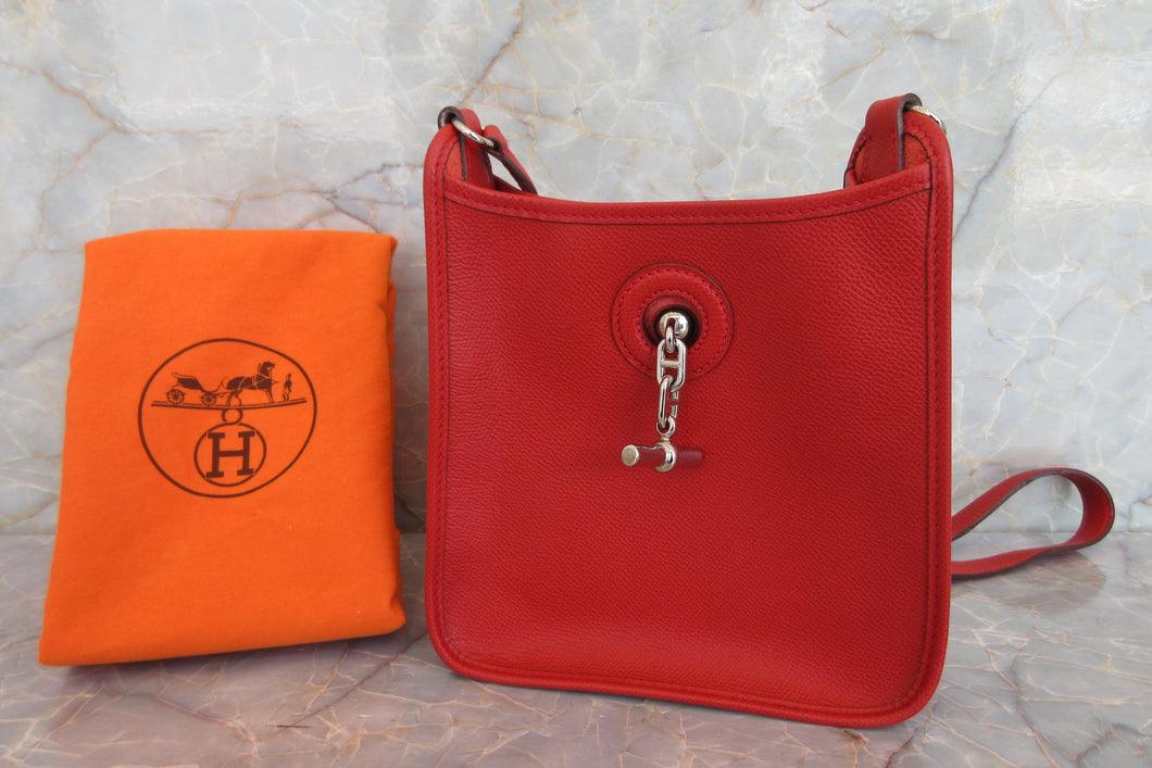 HERMES／エルメス ヴェスパＴＰＭ ヴォーエプソン ヴァーミリオン □H刻印 ショルダーバッグ 700070055