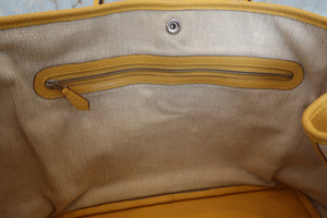 HERMES  GARDEN PARTY PM Negonda leather Jaune □N Engraving Tote bag 700060169