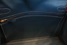 将图片加载到图库查看器，HERMES KELLY 32 Verso Epsom leather Rouge casaque/Blue thalassa □P刻印 Shoulder bag 500110198
