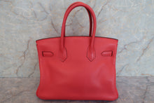 Load image into Gallery viewer, HERMES BIRKIN 30 Clemence leather Bougainvillier □M Engraving Hand bag 600080026
