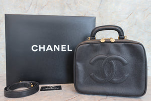 CHANEL/シャネル ココマーク2WAYバニティ キャビアスキン ブラック/ゴールド金具 バニティ 700070261