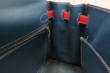 将图片加载到图库查看器，HERMES KELLY 32 Verso Epsom leather Rouge casaque/Blue thalassa □P刻印 Shoulder bag 500110198
