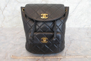 CHANEL/シャネル マトラッセチェーンリュック ラムスキン ブラック/ゴールド金具 リュック 700030083