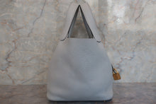 将图片加载到图库查看器，HERMES PICOTIN LOCK PM  Clemence leather Blue pale Z刻印 Hand bag 600090065
